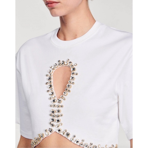 Sandro embellished crystal crop top - Picture 4 of 4
